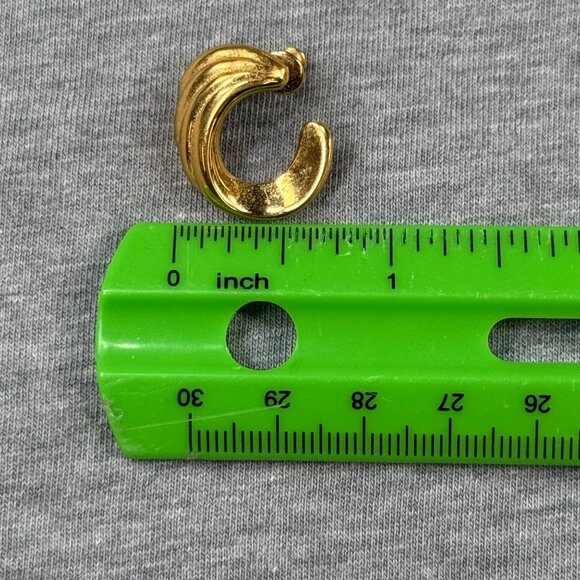 Vintage Gold-Tone Textured Hoop Earrings By Monet Pierced Post Women Jewelry - Picture 9 of 16